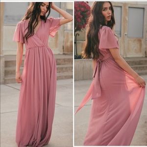 Jessakae Eloise Dress Wrap Dress Maxi Dusty Pink Size 1XL